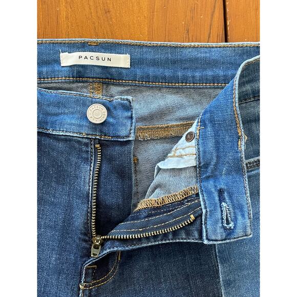 Pacsun Womens High Rise Jeggings Size 24 Two Toned Stretch Raw Hem Straight Leg - Picture 3 of 8